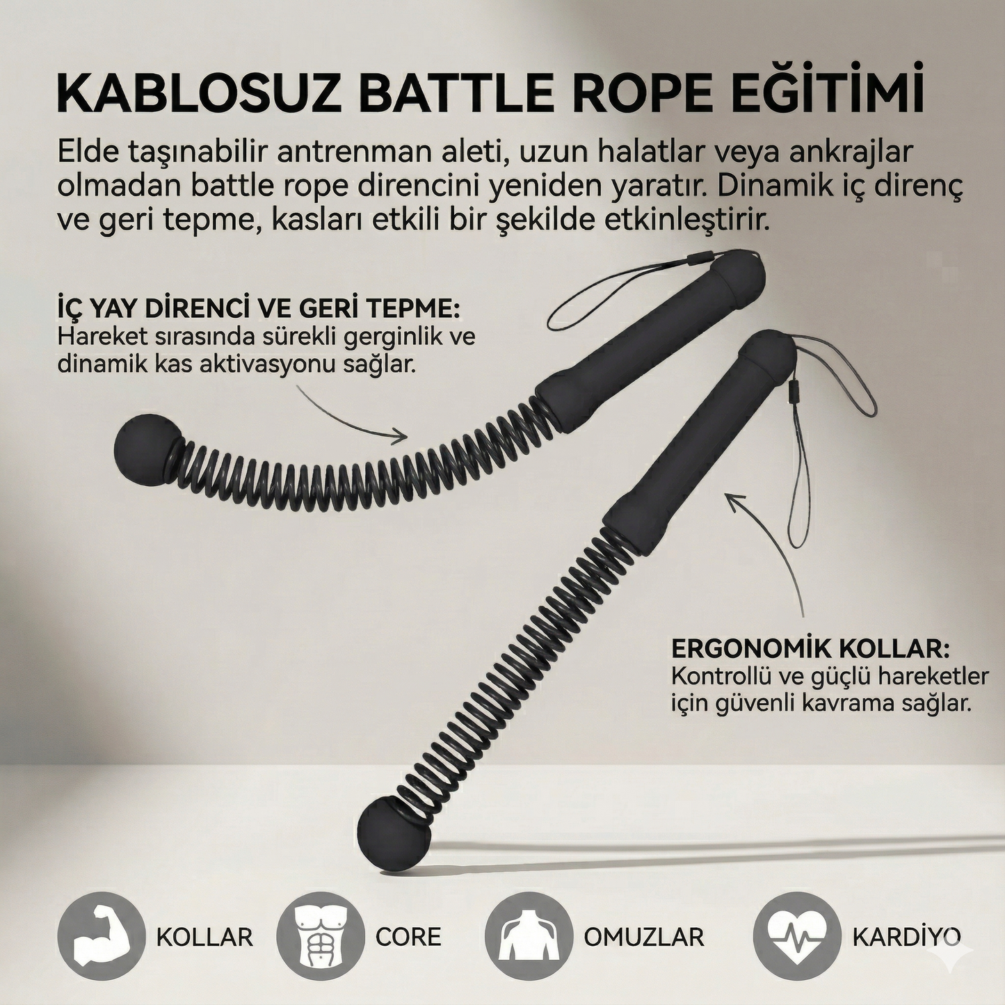 KensaWaves Premium Kablosuz Battle Ropes